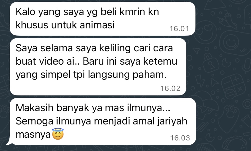Testimoni chat WhatsApp asli peserta