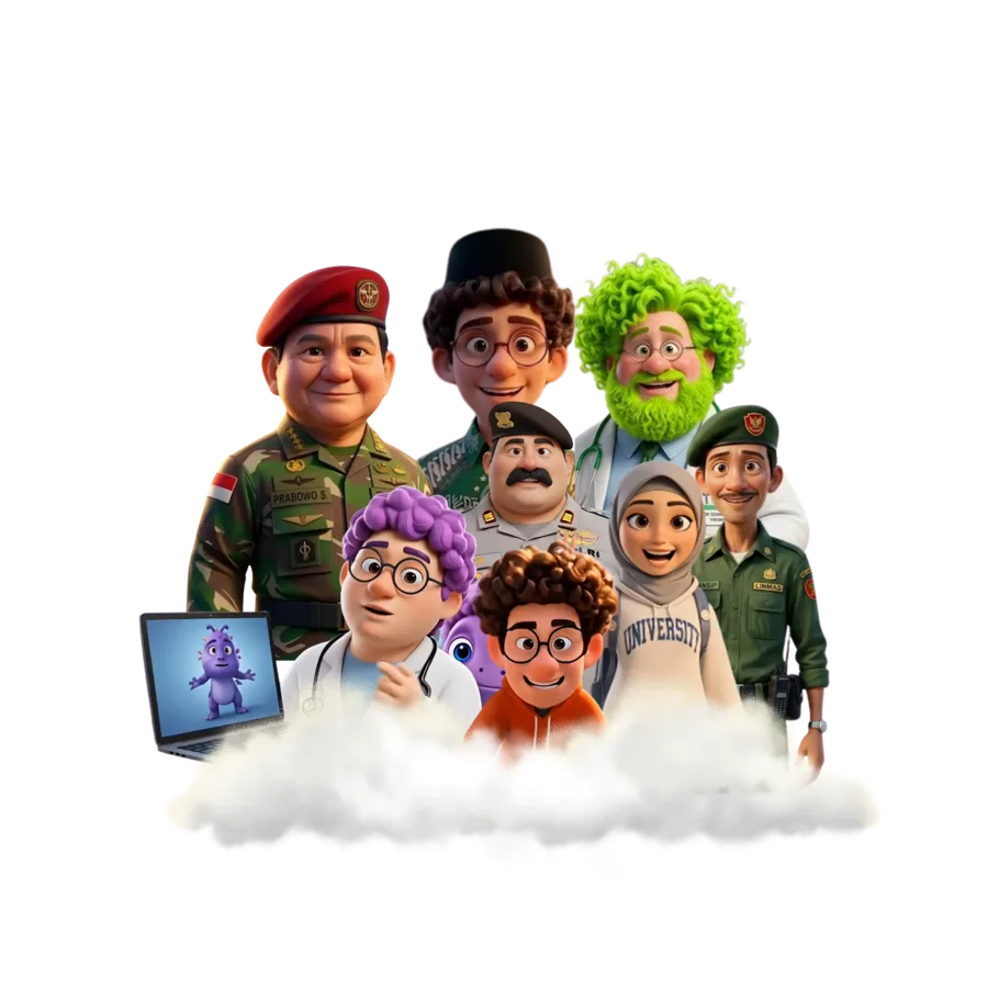 Contoh karakter animasi 3D buatan Metabrians